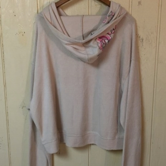 Womans Rue 21 Fuzzy Crop Hoodie - Picture 3 of 7